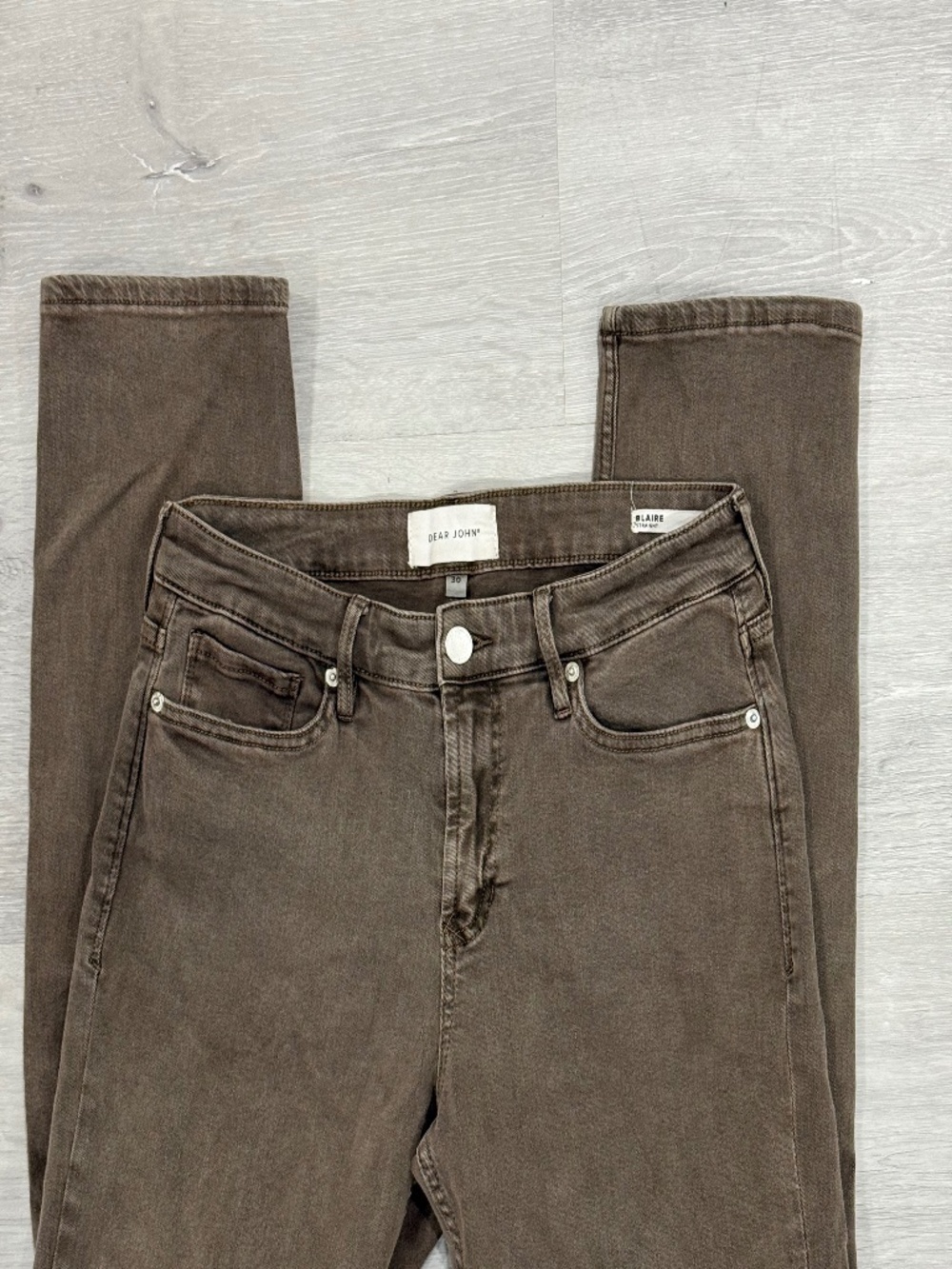 Dear John Blaire High Rise Straight Jeans Gray/Taupe Size 30